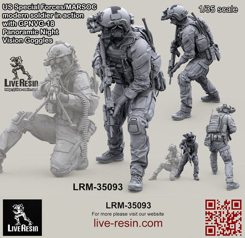 ライブレジン LRM35093 1/35 アメリカ海兵隊特殊作戦コマンド MARSOC インアクション w/GPNVG18 ナイトビジョン 4