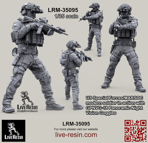ライブレジン LRM35095 1/35 アメリカ海兵隊特殊作戦コマンド MARSOC インアクション w/GPNVG18 ナイトビジョン 6