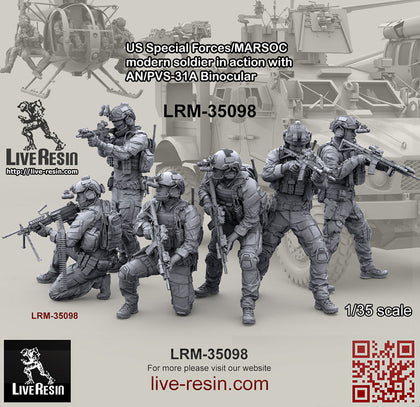 ライブレジン LRM35098 1/35 アメリカ海兵隊特殊作戦コマンド MARSOC インアクション w/AN/PVS31A 1 ナイトビ ...