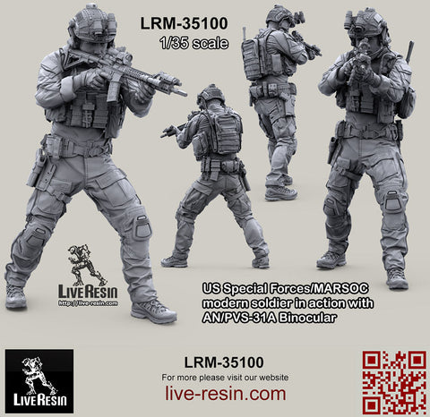 ライブレジン LRM35100 1/35 アメリカ海兵隊特殊作戦コマンド MARSOC インアクション w/AN/PVS31A 1 ナイトビジョン 5