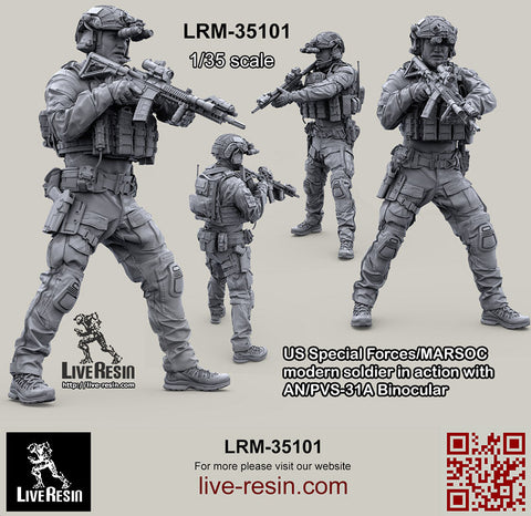 ライブレジン LRM35101 1/35 アメリカ海兵隊特殊作戦コマンド MARSOC インアクション w/AN/PVS31A 1 ナイトビジョン 6