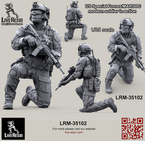 ライブレジン LRM35102 1/35 アメリカ海兵隊特殊作戦コマンド MARSOC インアクション 1（1体）