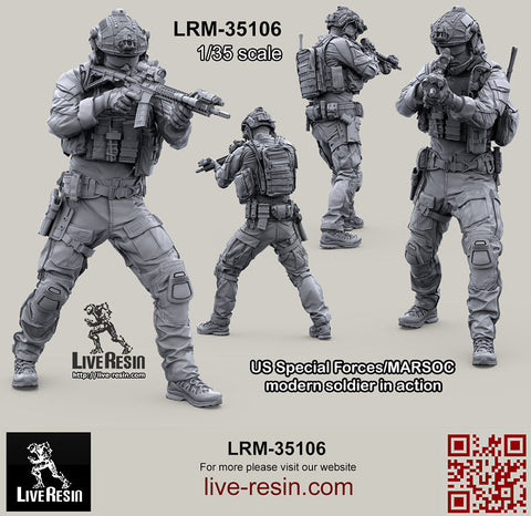 ライブレジン LRM35106 1/35 アメリカ海兵隊特殊作戦コマンド MARSOC インアクション 5（1体）