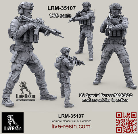 ライブレジン LRM35107 1/35 アメリカ海兵隊特殊作戦コマンド MARSOC インアクション 6（1体）