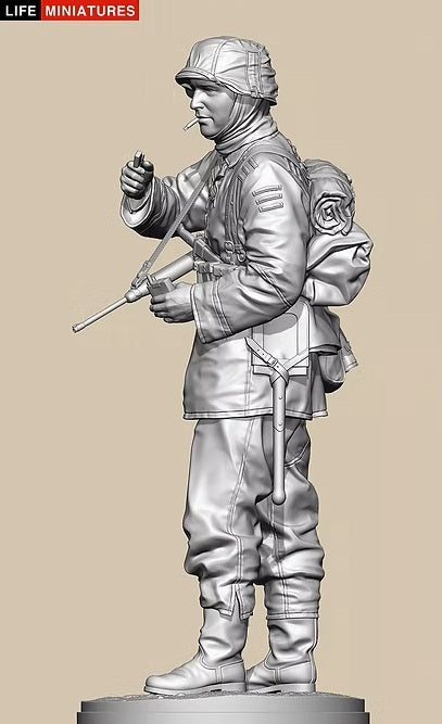 ライフミニチュア LM-16011 1/16 WWII ドイツ ポトー迎撃戦 ハンセン戦闘団のM1カービンを持つ小銃手 バルジの戦い1944