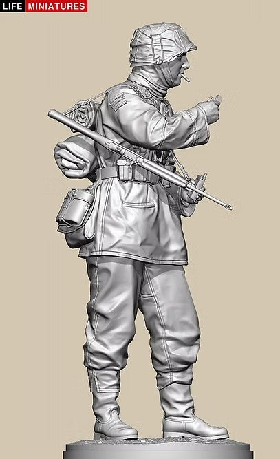 ライフミニチュア LM35008 1/35 WWII ドイツ ポトー迎撃戦 ハンセン戦闘団のM1カービンを持つ小銃手 バルジの戦い1944
