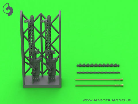 マスター AM-48-184 1/48 WWI ドイツ シュパンダウ LMG 08/15 機関銃 (2丁) - ロングチャージングハンドル付き