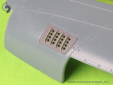 マスター AM-48-187 1/48 P-51 マスタング - キャブレター エアフィルター カバー - RAF ルーバー タイプ - バージョン A (エデュアルド用)