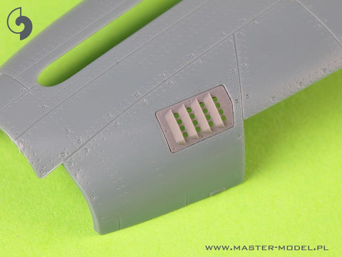 マスター AM-48-187 1/48 P-51 マスタング - キャブレター エアフィルター カバー - RAF ルーバー タイプ - バージョン A (エデュアルド用)