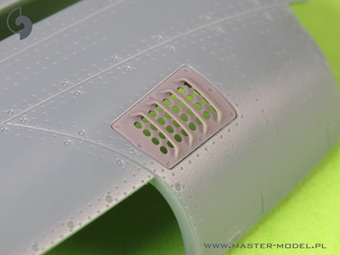 マスター AM-48-187 1/48 P-51 マスタング - キャブレター エアフィルター カバー - RAF ルーバー タイプ - バージョン A (エデュアルド用)