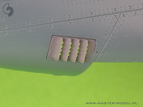 マスター AM-48-188 1/48 P-51 マスタング - キャブレター エアフィルター カバー - RAF ルーバー タイプ - バージョン B (エデュアルド用)