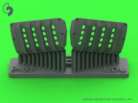 マスター AM-48-188 1/48 P-51 マスタング - キャブレター エアフィルター カバー - RAF ルーバー タイプ - バージョン B (エデュアルド用)