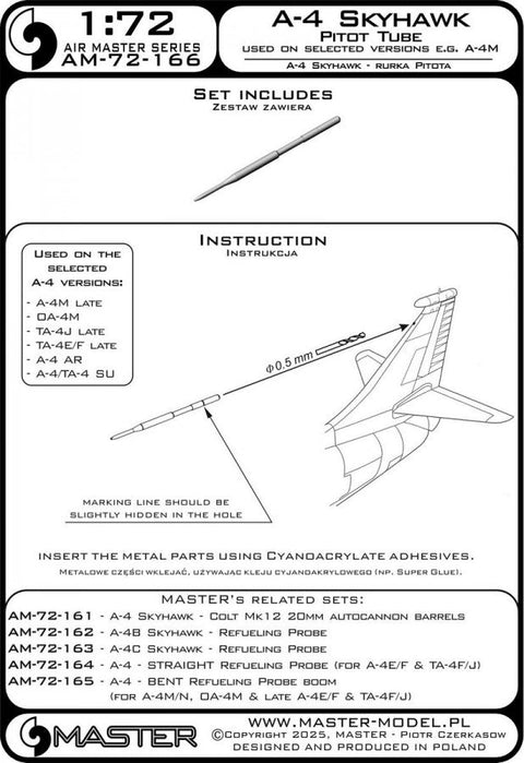マスター AM-72-166 1/72 A-4 スカイホーク - 垂直尾翼 ピトー管 (A-4M, OA-4M, TA-4J用)