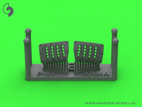 マスター AM-72-173 1/72 P-51 マスタング - キャブレター エアフィルター カバー - RAF ルーバータイプ - バージョン B (アロマホビー用)