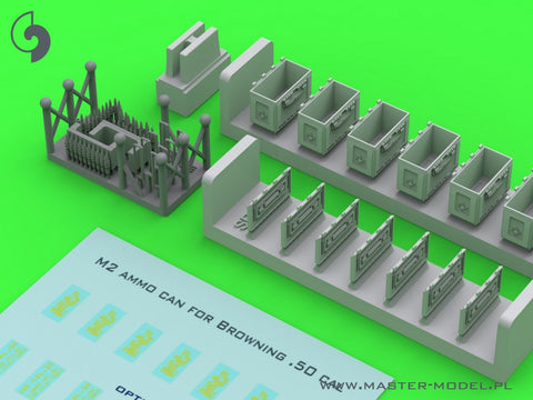 マスター GM-35-067 1/35 ブローニング M2 .50 口径機関銃用 M2 弾薬箱 - WWII型  (6個) オープン
