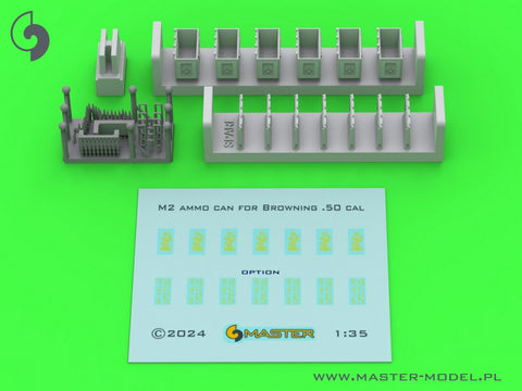 マスター GM-35-067 1/35 ブローニング M2 .50 口径機関銃用 M2 弾薬箱 - WWII型  (6個) オープン