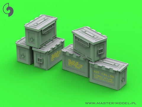 マスター GM-35-068 1/35 ブローニング M2 .50 口径機関銃用 M2 弾薬箱 - WWII型  (6個) クローズ