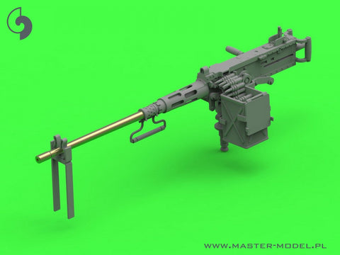 マスター GM-35-069 1/35 ブローニング M2HB .50 cal (12,7mm) - タンクマウント - WWII 初期バージョン (D69820 クレイドル スモール50 弾薬缶 D68375)