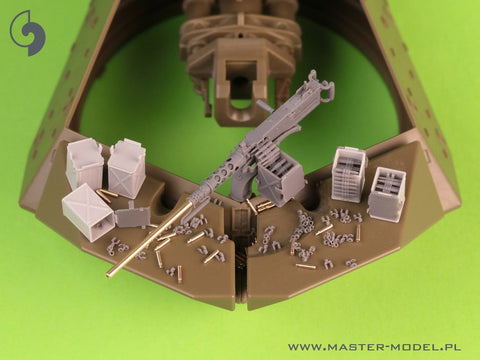 マスター GM-35-070 1/35 ブローニング M2HB .50 cal (12,7mm) - M10 駆逐戦車 (D70627 cradle with スモール50 弾薬缶 D68375)
