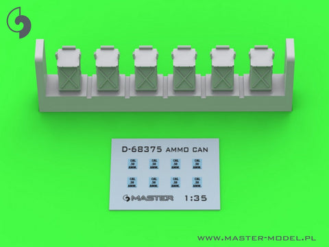 マスター GM-35-072 1/35 初期小型（50発）弾薬缶 (D68375) ブローニング M2HB .50 cal 機関銃 (6ピース) - クローズ