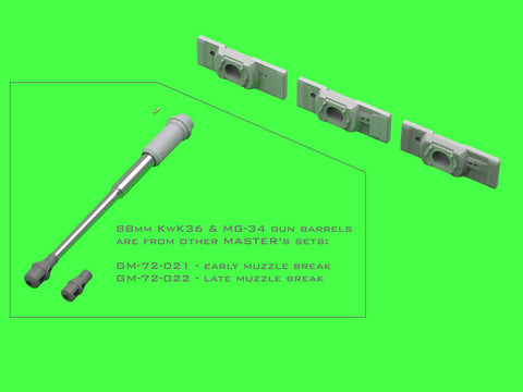 マスター GM-72-023 1/72 WWII GM-72-022・GM-72-023 用 タイガーI 防盾 3タイプ