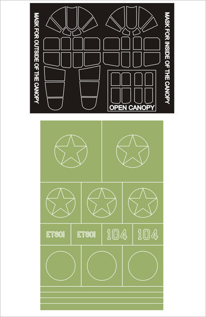 モンテックス MM32085 1/32 P-40E ウォーホーク(ハセガワST 29用)マスキングシート(キット付属デカールと置換)
