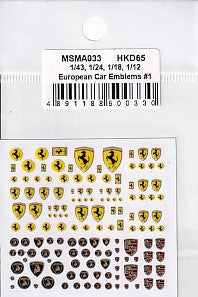 MSMクリエイション MSMA033 1/12 1/18 1/24 1/43 エンブレムステッカー フェラーリ/ランボルギーニ/ポルシェ