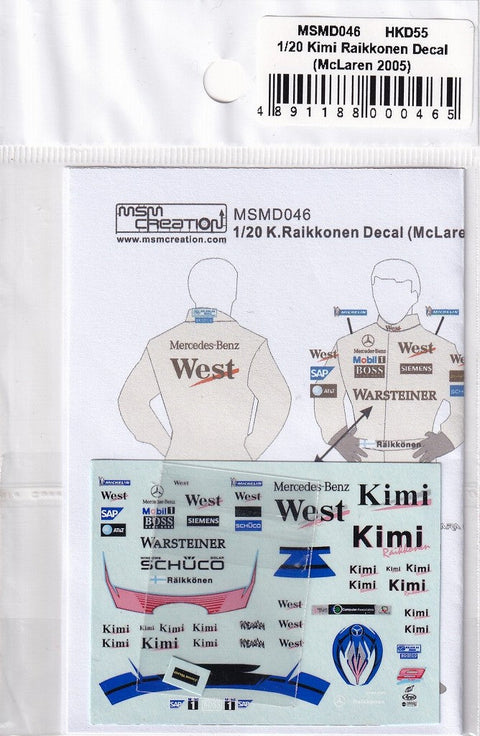 MSMクリエイション MSMD046 1/20 K.ライコネン デカール（マクラーレン）