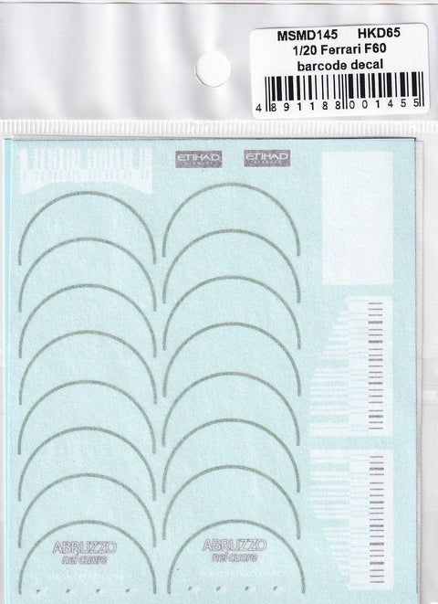 MSMクリエイション MSMD145 1/20 フェラーリ F60バーコードデカール (タミヤ20059対応)