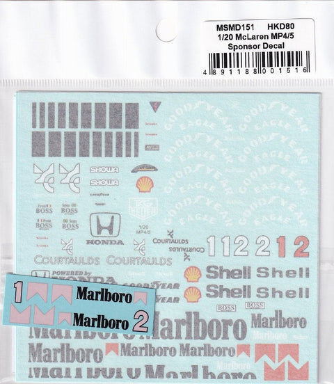 MSMクリエイション MSMD151 1/20 マクラーレン MP4/5 フルデカール (フジミ対応)