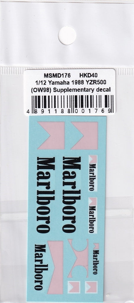 MSMクリエイション MSMD176 1/12 ヤマハ YZR500 (OW98) 1988 "Marlboro" デカール (ハセガワ対応)