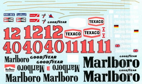 MSMクリエイション MSMD181 1/12 マクラーレン M23 1976/1977 "Marlboro" コンバージョンデカール (タミヤ対応)