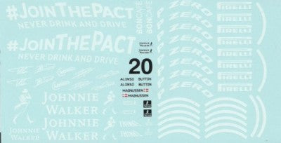 MSMクリエイション MSMD229  1/20 マクラーレンMP4/30 サプリメンタルデカール(Johnny Walker)