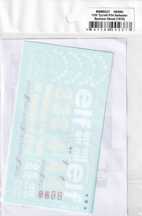 MSMクリエイション MSMD237 1/20 ティレル P34 1976 (タミヤ対応フルデカール)