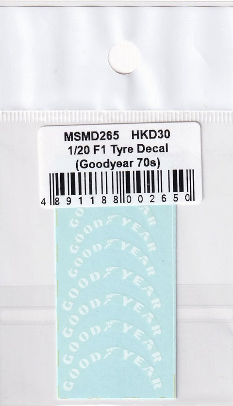 MSMクリエイション MSMD265 1/20 F1タイヤデカール（グッドイヤー70年代）