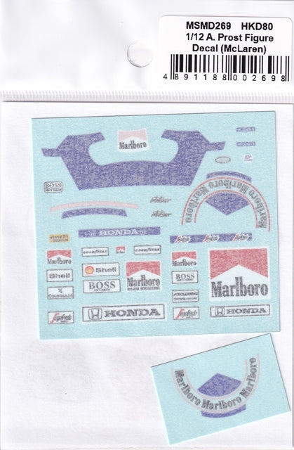 MSMクリエイション MSMD269 1/12 アラン・プロスト フィギュアデカール(マクラーレン)（Mengモデル/ファクトリーヒロ用）