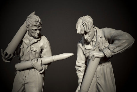 パンツァーアート FI35-103 1/35 武装親衛隊 弾薬準備中の戦車兵 セット