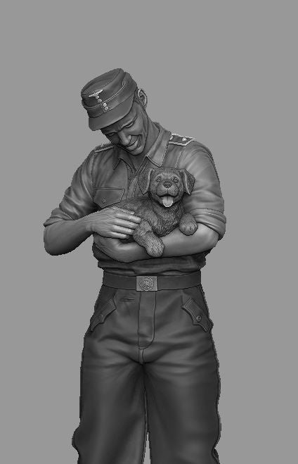 パンツァーアート FI35-120 1/35 突撃砲 操縦手と子犬