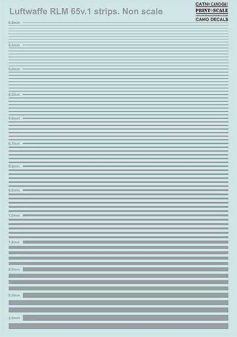 プリントスケール 041-camo ノンスケール ドイツ空軍 RLM 65v.1 ストライプ