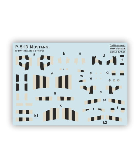 プリントスケール 144-027 1/144 P-51D マスタング D-Day Invasion Stripes