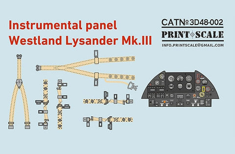 プリントスケール 3D48-002 1/48 ウェストランドライサンダーMk.III インストルメンタルパネル