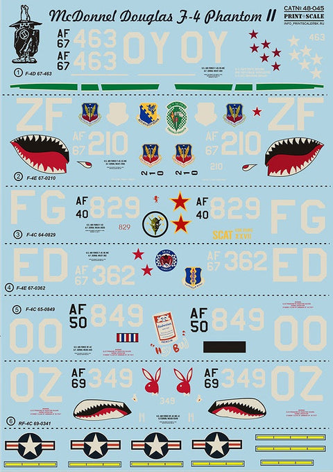 プリントスケール 48-045 1/48 F-4 ファントム II ベトナム戦争