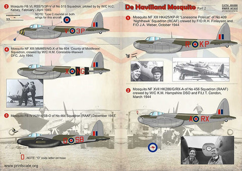 プリントスケール 48-086 1/48 デ・ハビランド モスキート Part.2