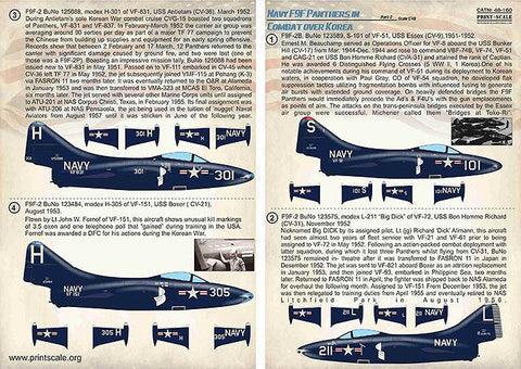 プリントスケール 48-160 1/48 アメリカ海軍 F9F パンサー 朝鮮戦争 Part2