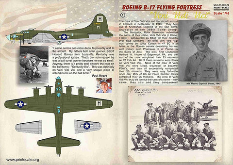 プリントスケール 48-173 1/48 ボーイング B-17 "Veni. Vidi. Vici."
