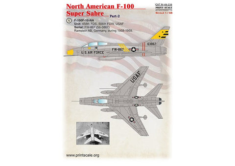 プリントスケール 48-238 1/48 F-100 スーパーセイバー パート2