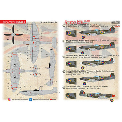 プリントスケール 1/48 48-288 スピットファイア XIV ローバック  パート1