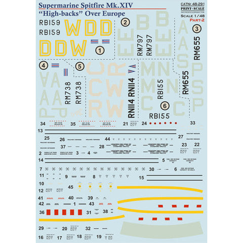 プリントスケール 1/48 48-291 スーパーマリン スピットファイア XIV ハイバック  パート2