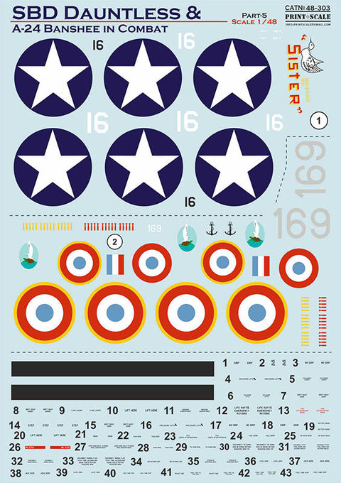 プリントスケール 48-303 1/48 SBD ドーントレス・A-24 バンシー パート5