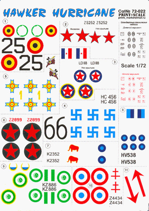 プリントスケール 72-022 1/72 ホーカーハリケーン